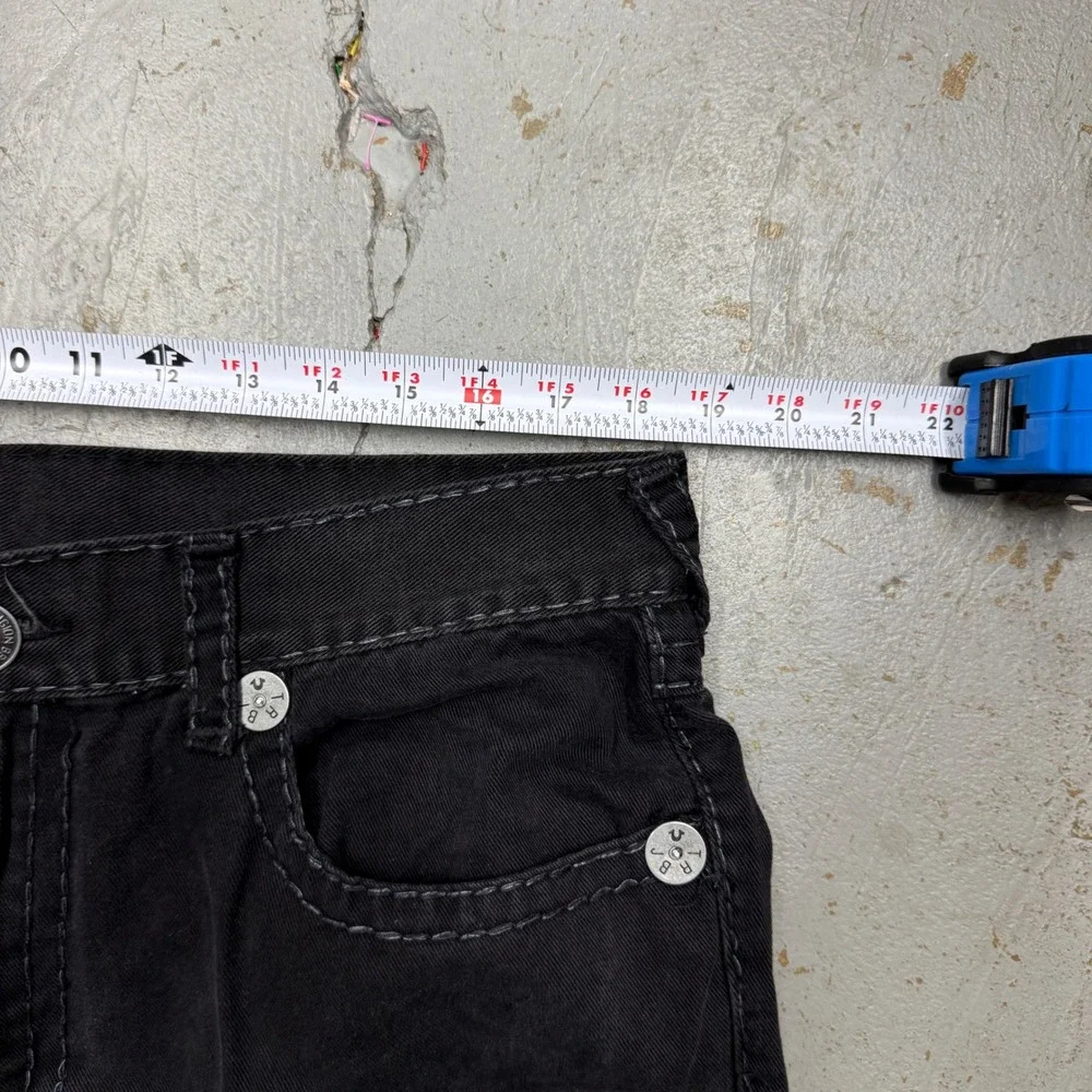 True Religion Ricky Super T Men's Black Straight Leg‎ Jeans 38 x 32 Made in USA